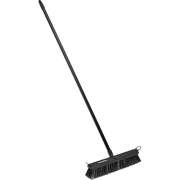 Global Industrial 18in Push Broom W/ Plastic Block & Steel Handle, Rough Sweep 641532 - main
